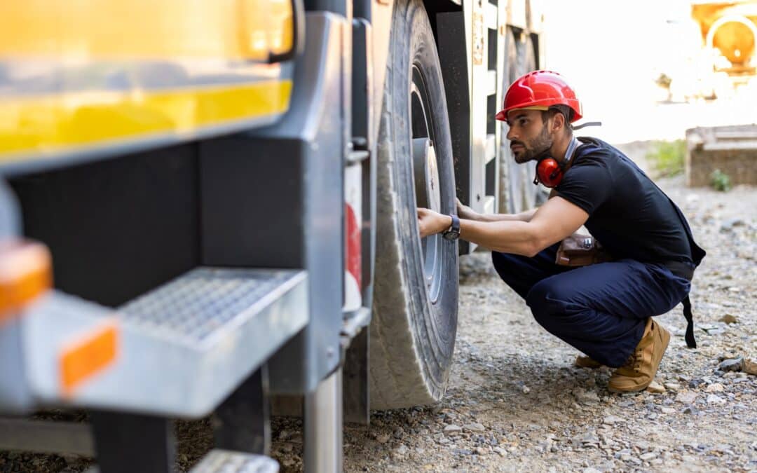 mechanic-inspecting-semi-truck-tire
